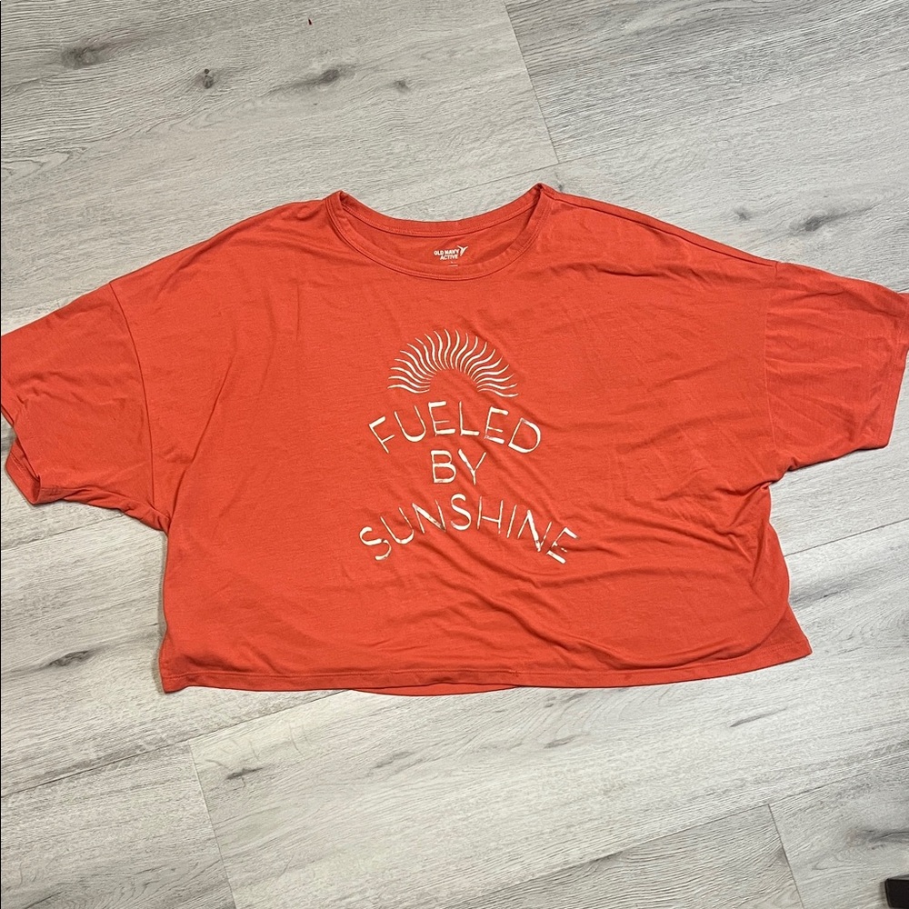 Old Navy Orange Crop Top - Fueled by Sunshine